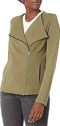Lucky Brand Women's Helen Leather Moto Jacket, Khaki Olive, S at