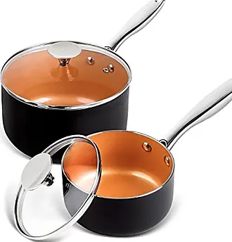 Sauce Pan,4 Pieces Saucepan Set- 1.5Qt & 2Qt Nonstick Saucepans with Lids,Copper