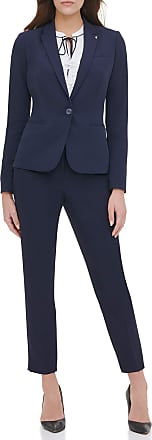 Le Suit Women's Plus Size Stretch Crepe 1 Button Notch Collar Pant Suit 