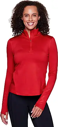 RBX Women's 1/4 Zip Mock Neck Fleece Sweatshirt, Wrap Front