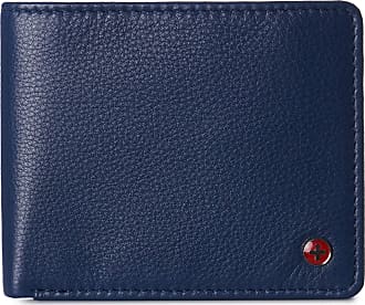 Alpine Swiss RFID Safe Mens Leather Wallet Deluxe Capacity Coin Pocket Bifold - Soft Nappa Blue