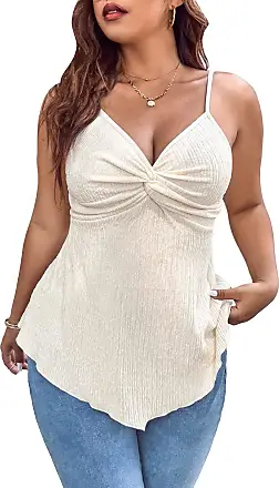 Womens Plus Size Tank Tops Side Split Cami Vest Sexy Deep V