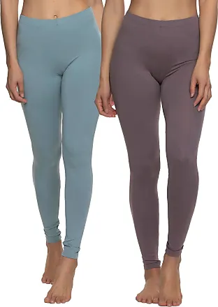 Felina Sueded Athleisure Performance Legging (2-Pack) Womens Leggings  w/Slimming Waist Band Style: C3690RT (Large, Sparrow) 