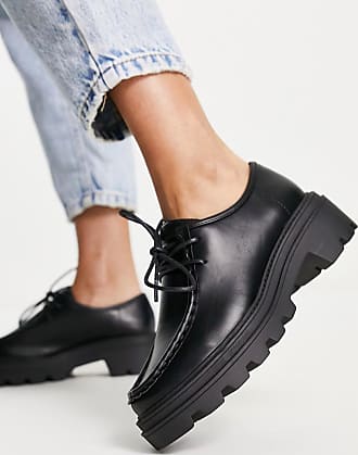 Camper Leder Schnürschuh  pix  in Schwarz Damen Schuhe Flache Schuhe Schnürschuhe und Schnürstiefel 
