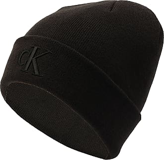 Calvin Klein Men's Large Monogram Beanie Hat - Black - One Size at   Men's Clothing store