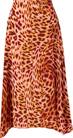 Stella McCartney Seide Naya Midirock Aus Crêpe De Chine Aus Seide Mit Leopardenprint in Pink Damen Bekleidung Röcke Mittellange Röcke 