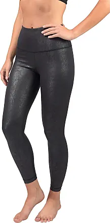 90 Degree By Reflex Lux Cracked Faux Leather Flare Leggings In