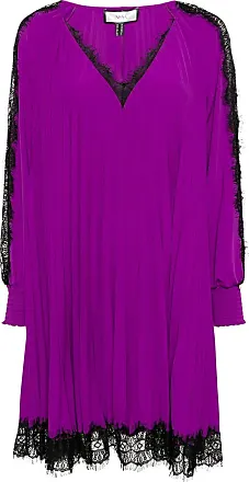 NISSA baroque-print pleated dress - Purple