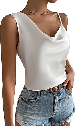 Harewom Summer Sleeveless Shirts for Women Casual Button Down V Neck Tie Knot Front Top 