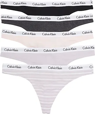 Calvin Klein Underwear Women's Motive Cotton Thong 3 Pack -  Black/White/Grey
