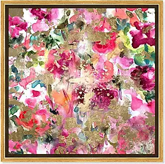 Oliver Gal Pink Celebrate SET, Glitter Flowers And Books Modern Pink On  Canvas 2 Pieces Print