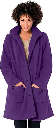 Woman Within Plus Size Zip-Front Microfleece Jacket Long Oversized Fleece