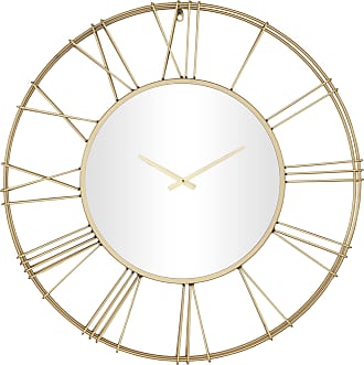 Rosewood & Brushed Gold Metal Pendulum Wall Clock Glass Face 70cm 