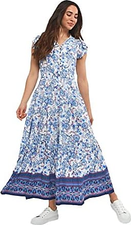 44 Damen Boho-Maxikleid mit V-Ausschnitt und Paisleymuster Lässiges Kleid Multi Amazon Damen Kleidung Kleider Freizeitkleider 