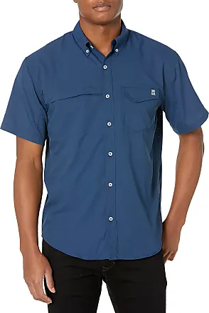 Huk Men's Tiki Beach Kona Button-Down Shirt, XL, Sunburn