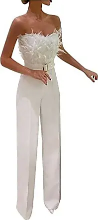 Large pantalon taille haute pour femme en coton stretch Blanc cassé La  Martina