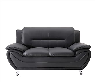 US PRIDE FURNITURE Tufted Cushion Back 69.3 Wide Sofa-Black