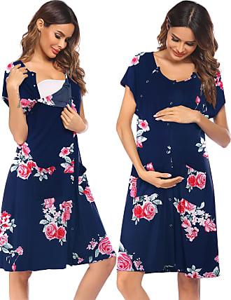 Ekouaer Nursing Dress,Maternity Nightgown Labor Delivery Gown for Hospital  Breastfeeding Dress : : Clothing, Shoes & Accessories