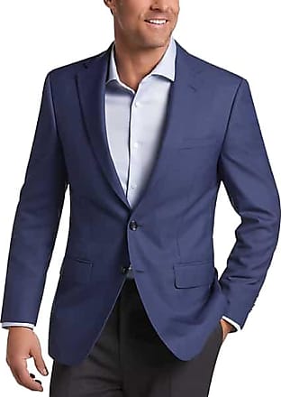 Calvin Klein Mens Slim Fit Wool Sport Coat Blue Mini Houndstooth - Size: 38 Regular