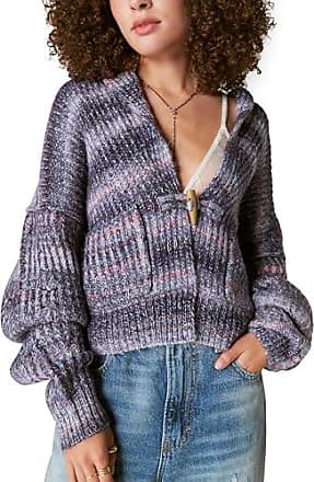 Lucky Brand Women's Textured Sweater Jacket, Black/Multi, X-Small