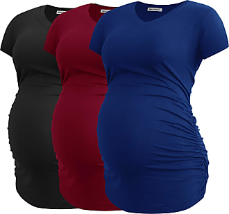Liu & Qu Womens Maternity Nursing Tops Short Sleeve Breastfeeding Shirts Heather V Neck Clothes 