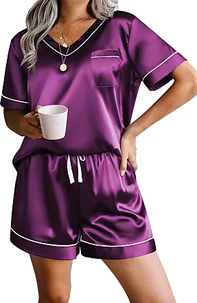 STJDM Nightgown,Winter Purple Women Sleep Pajama Sets Sleepwear Suits  Nightwear Plus Size 2 Piece Nightgown Stars Keep Warm S Purple