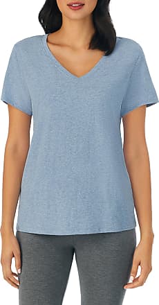 Nautica Women's V-Neck Sleep Shirt, 100% Cotton Jersey, Black, S