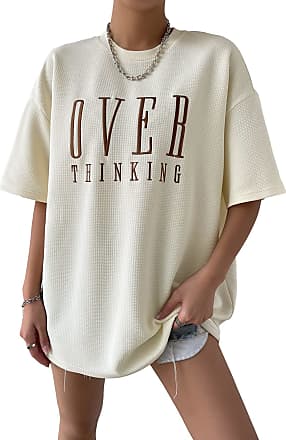 SOLY HUX Women's Oversized Graphic Tees Letter Casual Summer Tops