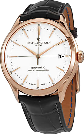 Baume et Mercier Clifton Men's Hand Wind Watch; Black Dial; 45 mm Leather Strap M0A10364
