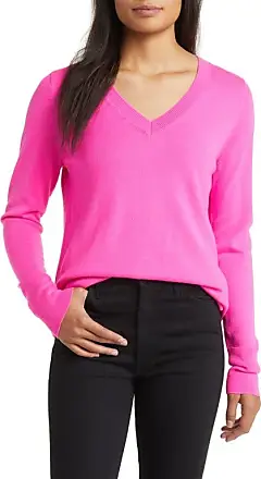 Lucky Brand V-neck Pullover Sweater In Pink Combo