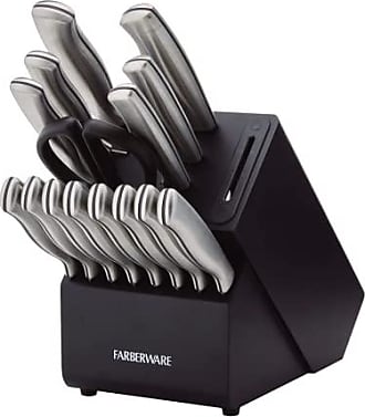 Farberware Edgekeeper Professional 15-piece Forged Triple Riveted Knife  Block Set with Built-in Edgekeeper, Black