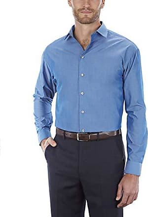 Kenneth Cole Kenneth Cole Unlisted Mens Dress Shirt Regular Fit Solid, Hazy Blue, 16-16.5 Neck 32-33 Sleeve