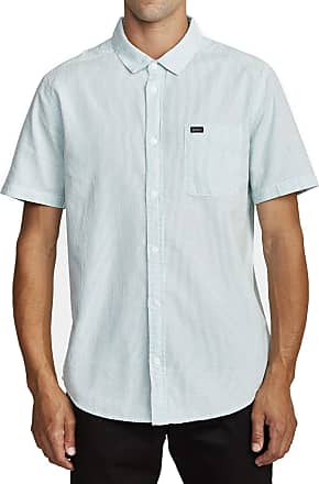 RVCA Men's Short Sleeve Linen Shirt Slim Fit