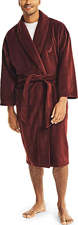 098 Espionage Mens Yarndyed Striped Dressing Gown With Shawl Collar in Wine/Navy 