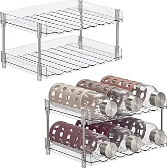 mDesign Metal Kitchen Shelf Stackable Organizer Storage Rack, 2
