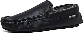 Mens Famous Dunlop GEORGE Moccasin Loafers Faux Sheepskin Fur Slippers with Rubber Sole