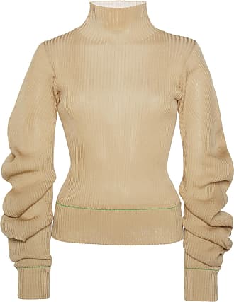 Womens Clothing Jumpers and knitwear Turtlenecks Bottega Veneta Silk Turtleneck in Tan Natural 