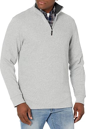pipigo Mens Stand Collar Pullover Lined Fashion Color Block 1/4 Zipper Sweater 