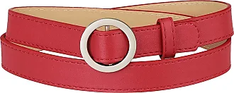 Allegra K Women's Thin Nonporous Waist Belt Rectangle Buckle Plus Size Belts