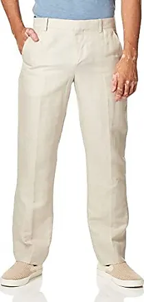 Buy Regular Fit Solid Linen Trousers with Pockets