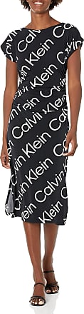 Calvin Klein Womens Dress, Black/Cream 1, 12