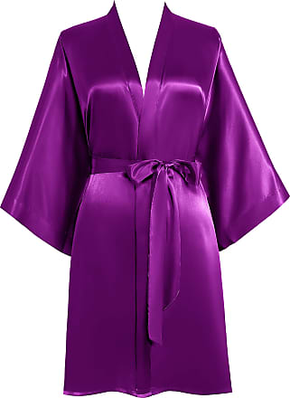 Details about   Ladies Purple Pink Floral Soft Satin Chemise Short Slip PJs Pyjama Bathrobe 