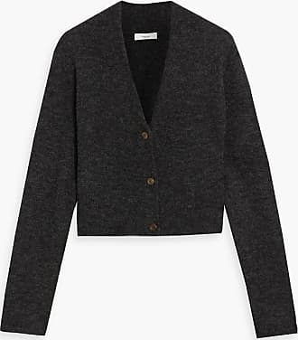 AISLING CAMPS chunky-ribbed stitch-trim cardigan - Black