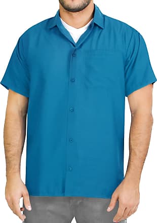 Turquoise RRP £100 BNWT SALE! Lacoste Men's Short Sleeve Linen Shirt Blue 