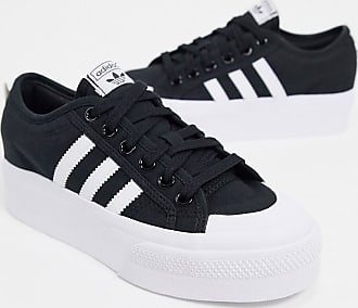 adidas originals white and black nizza trainers