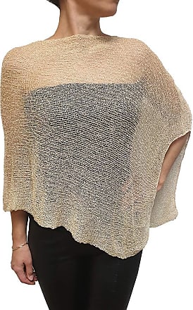 Mimosa Ladies Made in Italy One Size Knitted Warm Oversized V-Neck Poncho Cape with Side Buttons 