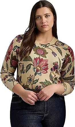 Lauren Ralph Lauren Women's Plus Size Red Cotton Blend Elbow