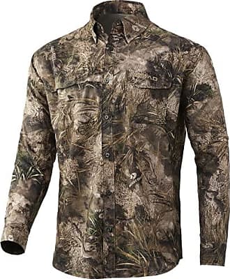 Mossy Oak T Shirt Mens Large Red Solid Long Sleeve Cotton Hunting