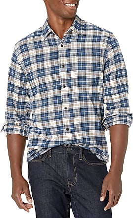 Men's Button Down Plaid Flannel Shirt - Storm Blue Medium