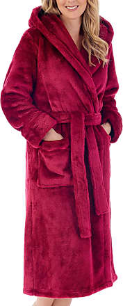 XXL & XXXL Slenderella Ladies 52/132cm Long 300GSM Soft Thick Waffle Fleece Collared Button Up Bath Robe Dressing Gown House Coat Size Small Medium Large XL 
